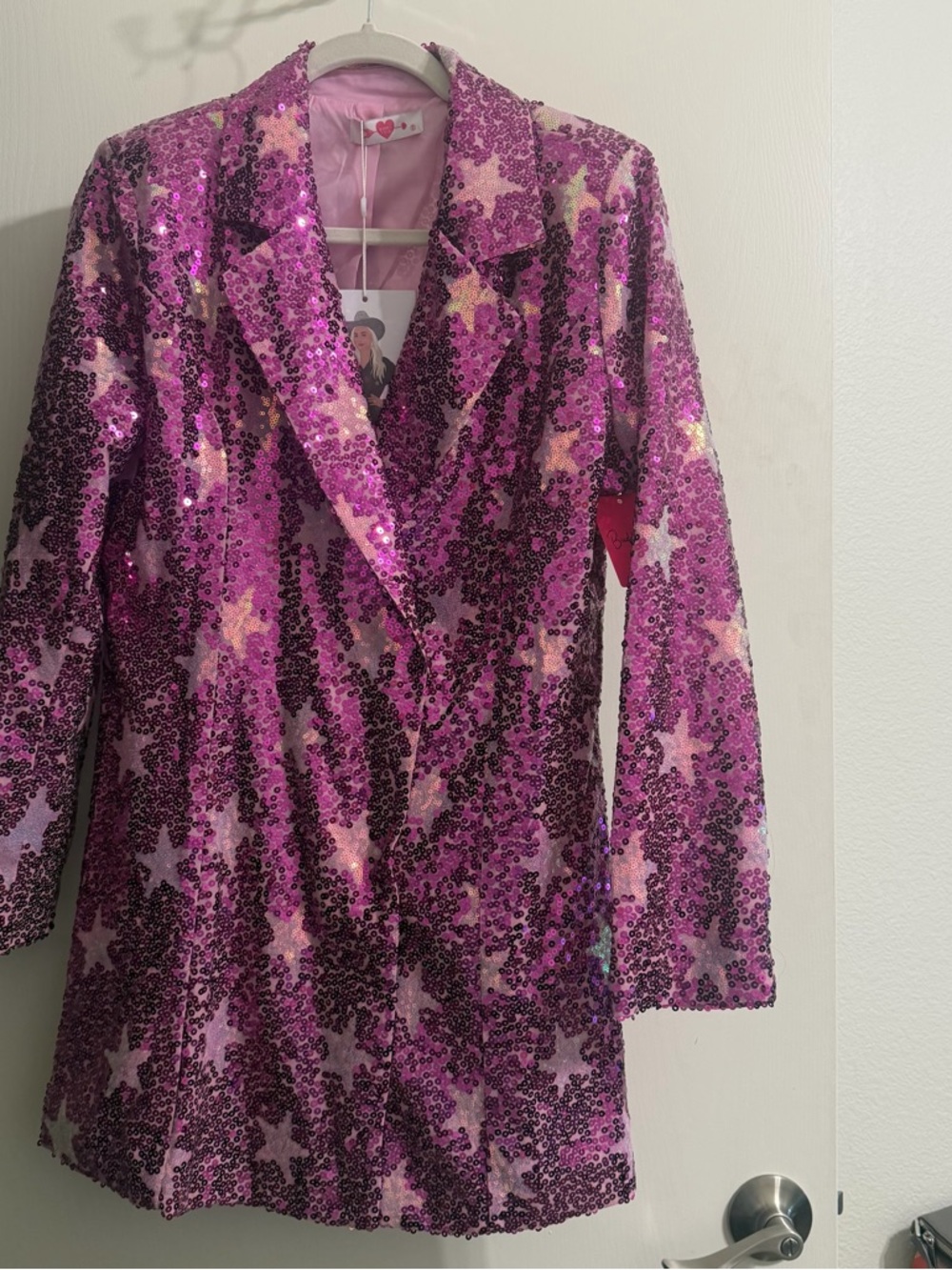 NEW Buddy Love Pink Riley Sequin Blazer Dress - Hypnotic Stars Women's Small NWT